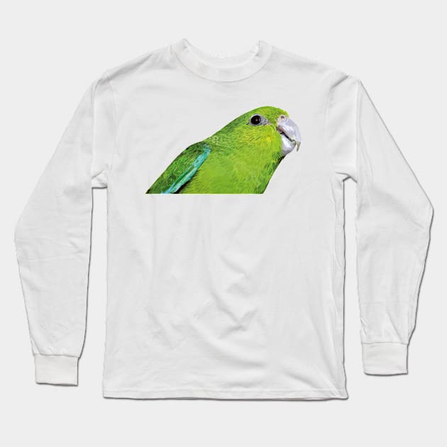 catarine parakeet Long Sleeve T-Shirt by obscurite